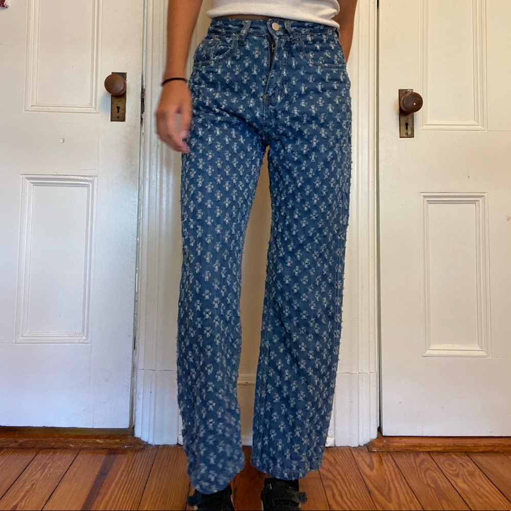Super ripped wide leg jeans 🦋👖 25”